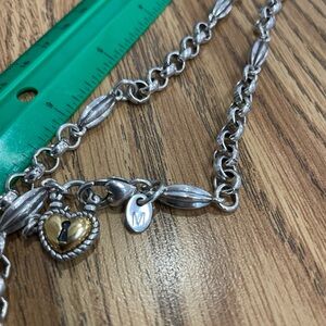 Silvertone heart ❤️ necklace multi chain belt EUC 17”